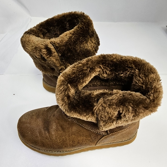 Skechers Brown Winter Boots Faux Fur Lined 48367 Slip On Women's Size 8 - Picture 3 of 8